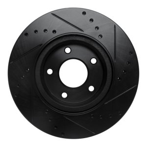 Nissan Altima Brake Rotor (1) - Front Left - R1 Concepts - Drilled & Slotted - Black - `13-`25